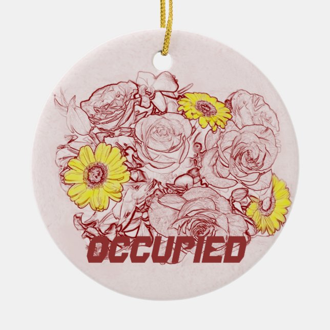 Terra  Cotta Edged Bouquet Ceramic Tree Decoration (Front)