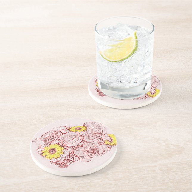 Terra  Cotta Edged Bouquet Coaster (Side)