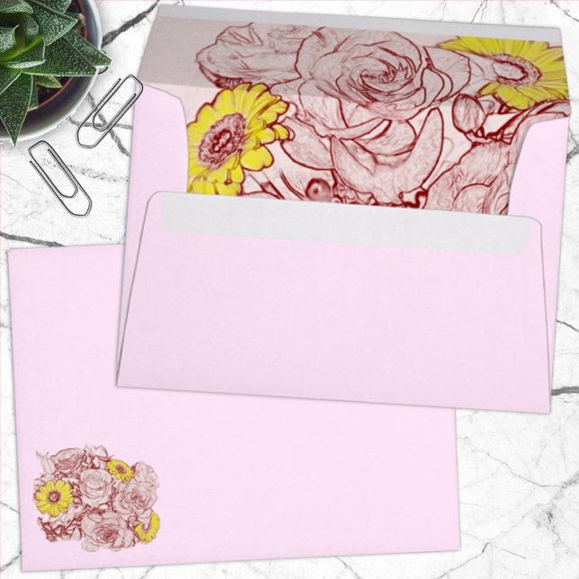Terra  Cotta Edged Bouquet Envelope (Creator Uploaded)