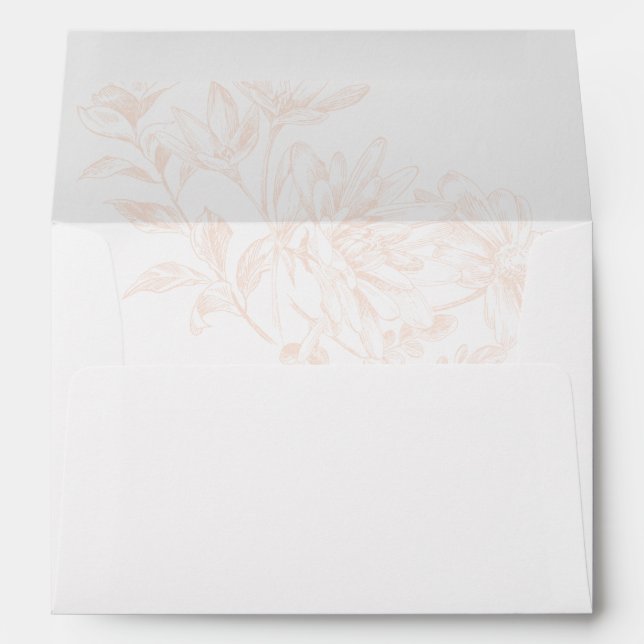 Terra Cotta Floral Wedding Return Address Envelope (Back (Bottom))
