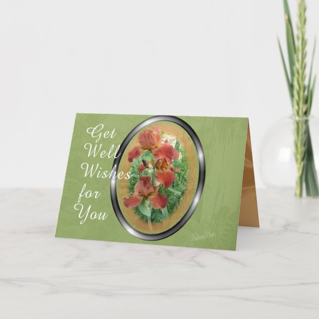 Terra Cotta Iris2-get well-customise Card (Front)