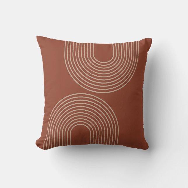 Terra Cotta Minimalist Abstract Cushion (Front)