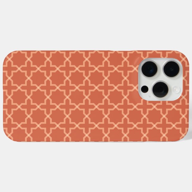 Terra cotta Moroccan Zellige Pattern Art (Zelij) Case-Mate iPhone Case (Back (Horizontal))