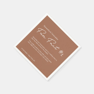 Terra cotta orange Simple Couple fun fact Wedding Napkin