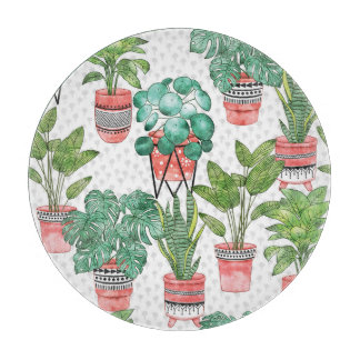 Terra Cotta Plant Pots Pattern. Cutting Board