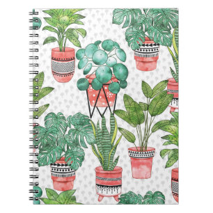 Terra Cotta Plant Pots Pattern. Notebook