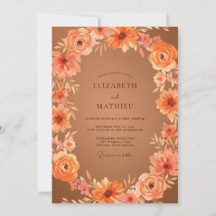 Terra Cotta Poppy Wedding Invitation