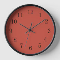 Terra Cotta Red Earth Tone Kitchen Wall Clock