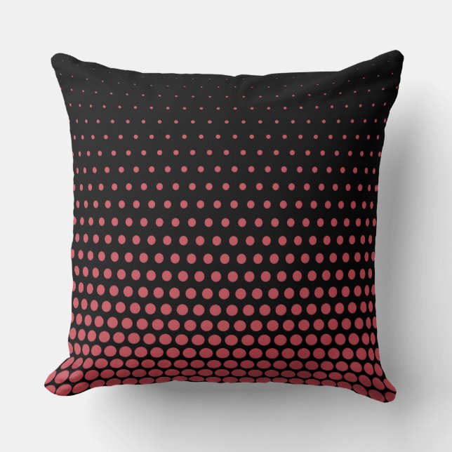 Terra Cotta Techno Dots Modern Black Cushion (Front)