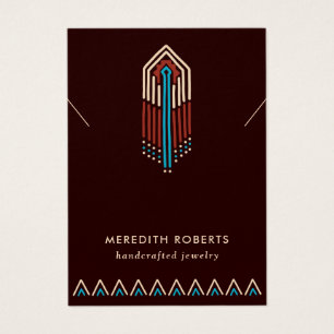 Terra Cotta Turquoise Tribal Necklace Display Card
