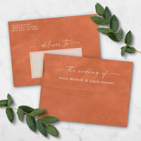 Terra Cotta Watercolor A7 5x7 Wedding Invitation