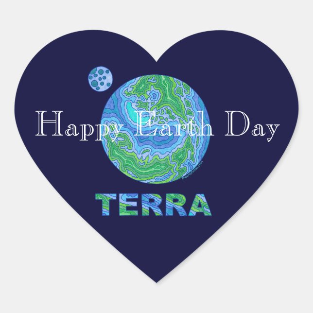 Terra Earth Art Happy Earth Day Stickers (Front)