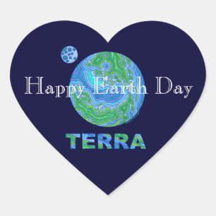 Terra Earth Art Happy Earth Day Stickers