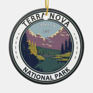 Terra Nova National Park Canada Vintage Badge Ceramic Tree Decoration