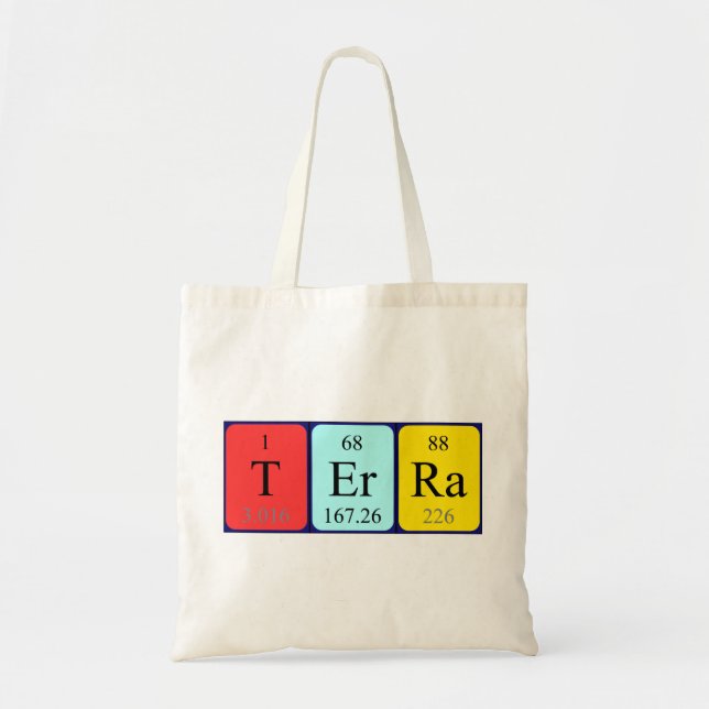 Terra periodic table name tote bag (Front)