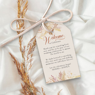Terraccotta Cream Botanical Foliage Welcome Bag Gift Tags