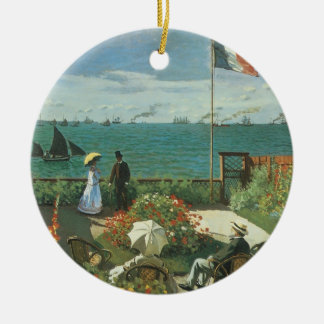 Terrace at the Seaside by Claude Monet Ceramic Tree Decoration