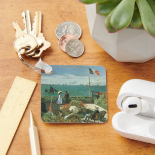 Terrace at the Seaside by Claude Monet Key Ring