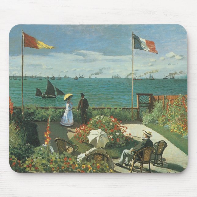 Terrace at the Seaside by Claude Monet Mouse Mat (Front)