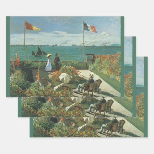 Terrace at the Seaside by Claude Monet Wrapping Paper Sheet