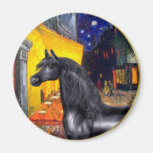 Terrace Cafe - Black Arabian Horse Magnet