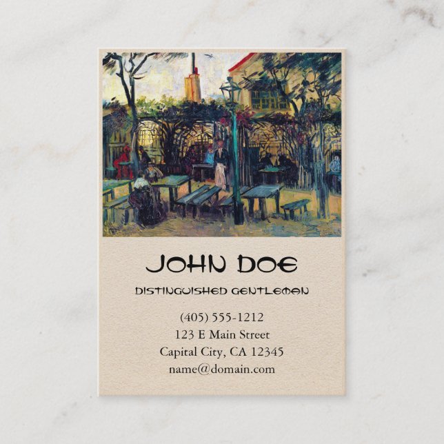 Terrace  Cafe on Montmartre Vincent Van Gogh Business Card (Front)