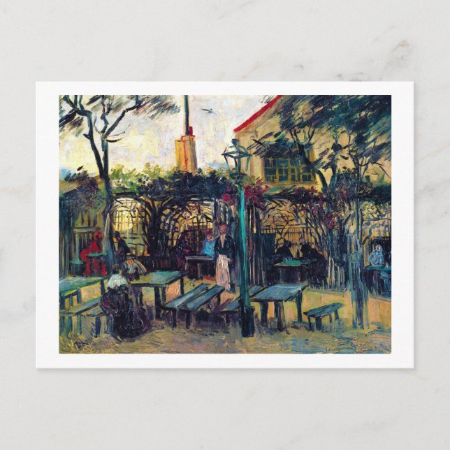 Terrace  Cafe on Montmartre Vincent Van Gogh Postcard (Front)