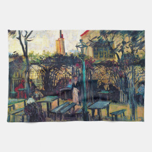 Terrace Cafe on Montmartre Vincent Van Gogh Tea Towel