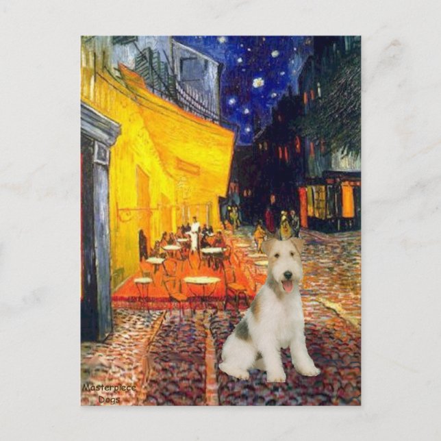 Terrace Cafe - wire Fox Terrier #1 Postcard (Front)
