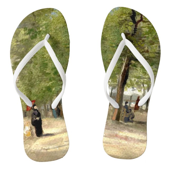 Terrace in Luxembourg Gardens (1886) Van Gogh Art Flip Flops (Footbed)