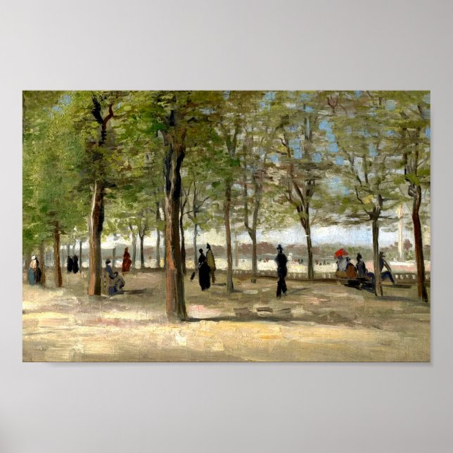 Terrace in Luxembourg Gardens (1886) Van Gogh Art Poster (Front)