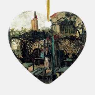 Terrace of a Cafe on Montmartre La Guinguette Ceramic Tree Decoration