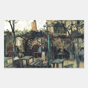 Terrace of a Cafe on Montmartre La Guinguette Rectangular Sticker