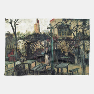 Terrace of a Cafe on Montmartre La Guinguette Tea Towel