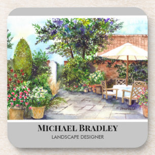 Terrace of The Manor House York Watercolor Garden Coaster