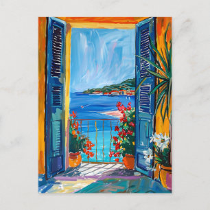 Terrace View of Mediterranean sea Postcard