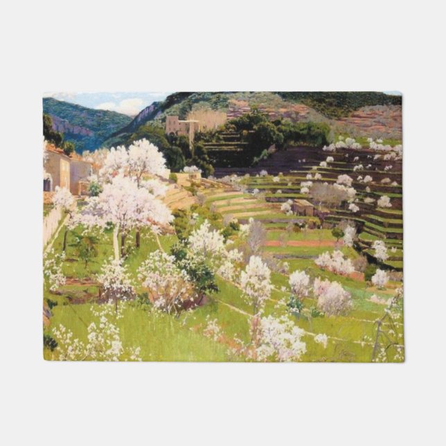 Terraced Garden in Mallorca (by Santiago Rusiñol) Doormat (Front)