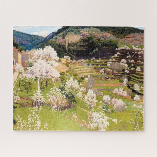 Terraced Garden in Mallorca (by Santiago Rusiñol) Jigsaw Puzzle (Horizontal)