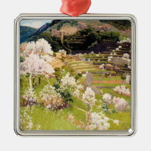 Terraced Garden in Mallorca (by Santiago Rusiñol) Metal Tree Decoration