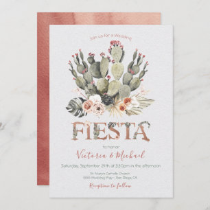 Terracota and Cactus Wedding Fiesta invitations