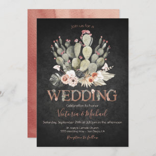 Terracota and Cactus Wedding Fiesta invitations