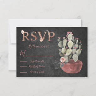 Terracota and Cactus Wedding response cards RSVP