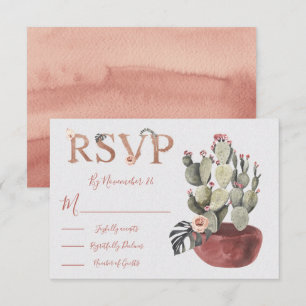 Terracota and Cactus Wedding response cards RSVP