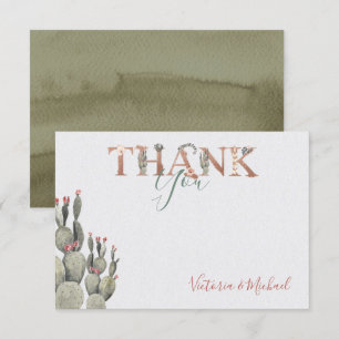 Terracota and Cactus Wedding Thank you card