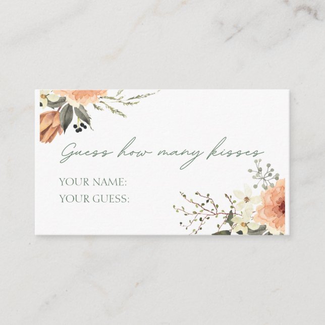 Terracota Flower Guess How Many Kisses Enclosure Card (Front)