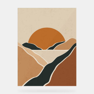 Terracota mountain landscape acrylic sign
