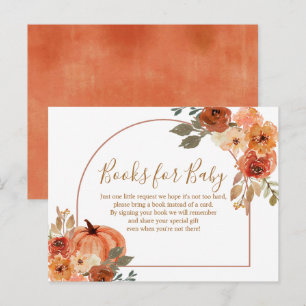 Terracota Pumpkin Rustic Floral Books for Baby Postcard