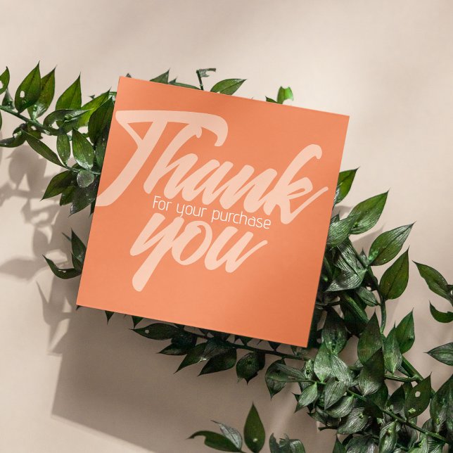 Terracota Thank You For Your Purchase Square Business Card (Terracota Thank You For Your Purchase Square Business Card)