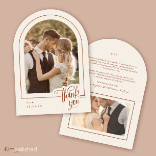 Terracotta 2 Photo Wedding Thank You Card