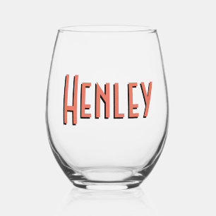 Terracotta 3D Minimalist Modern Name Stemless Wine Glass
